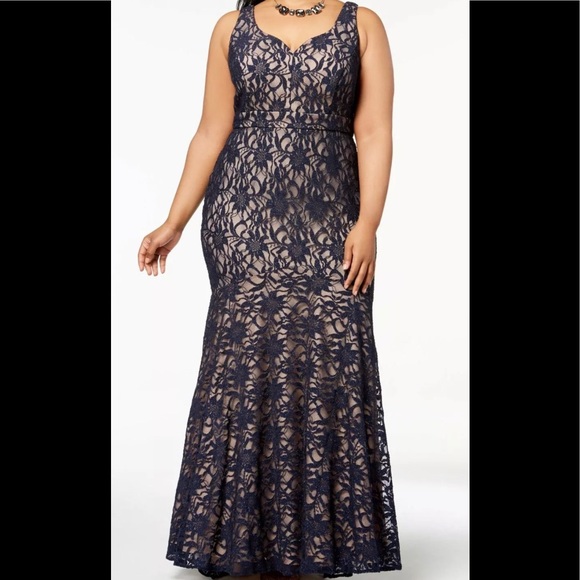 betsy and adam plus size evening gowns